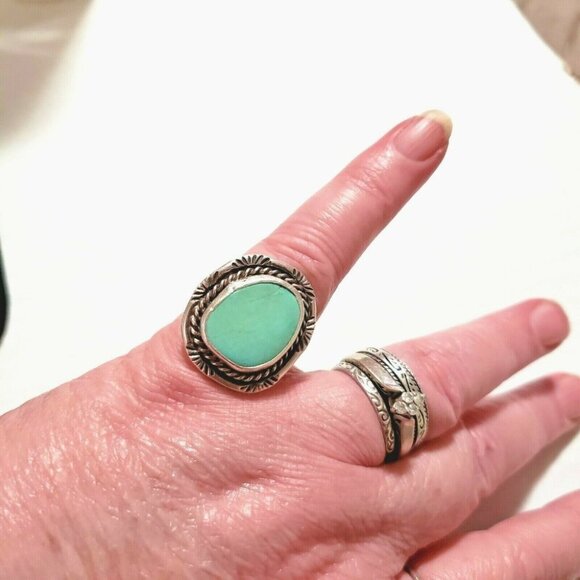 Navajo Vintage Turquoise Ring sz 5 - Picture 2 of 6